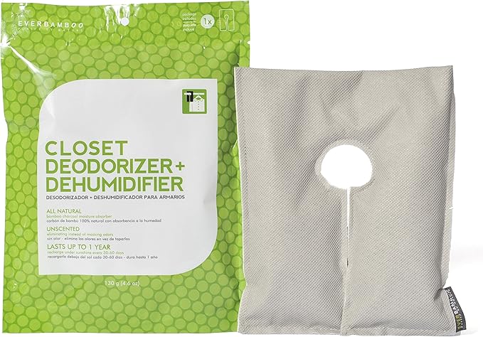 Ever Bamboo Closet Deodorizer & Dehumidifier w/Natural Bamboo Charcoal by Ever+Bamboo
