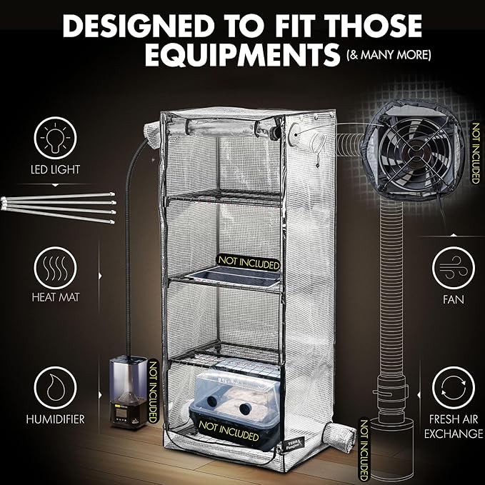 Mushroom Grow Tent with Light and Timer, Indoor Greenhouse with Grow Light - Image 3