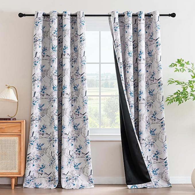 H.VERSAILTEX Floral 100% Blackout Curtains 84 inch Length 2 Panels Vintage by HVERSAILTEX