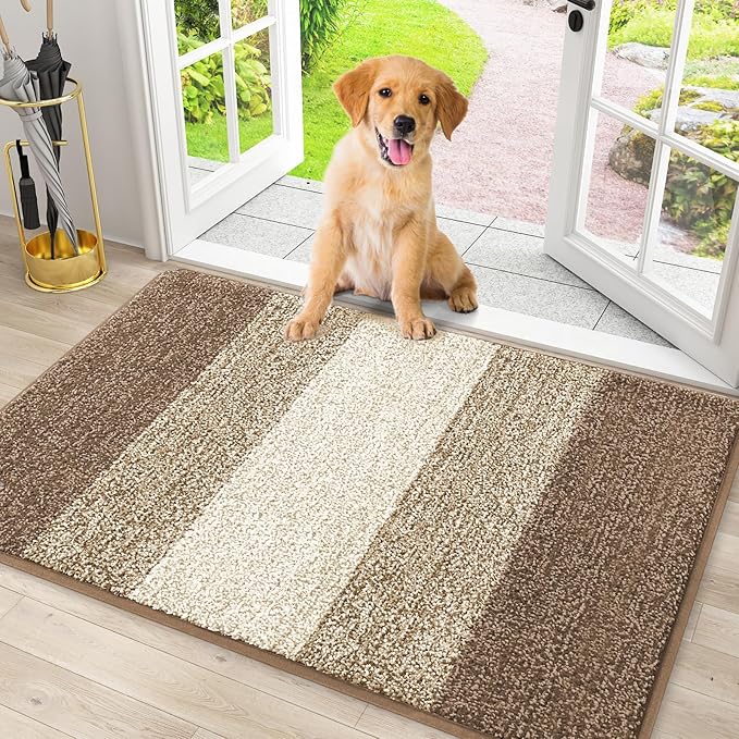 Smiry Dog Door Mat for Muddy Paws, Absorbs Moisture and Dirt, Low-Profile by Smiry