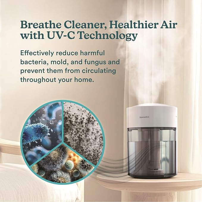 HoMedics Humidifiers for Bedroom, Office and Plants. Total Comfort UV-C - Image 8
