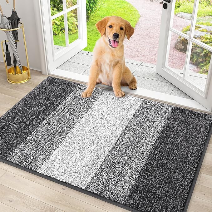 Smiry Dog Door Mat for Muddy Paws, Absorbs Moisture and Dirt, Low-Profile by Smiry