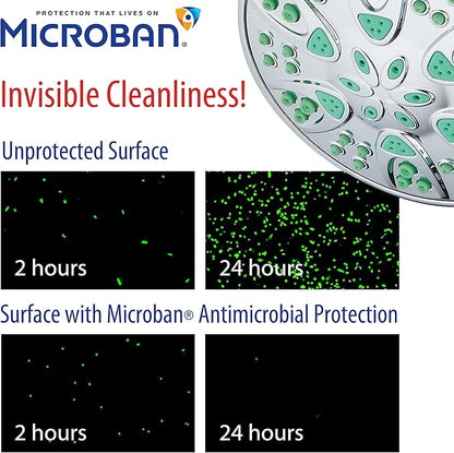 AquaDance Antimicrobial – Anti-Clog High-Pressure 6-Setting Shower Head - Image 3
