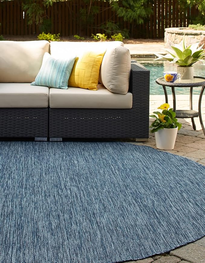 Unique Loom Collection Casual Transitional Solid Heathered Indoor/Outdoor - Image 2