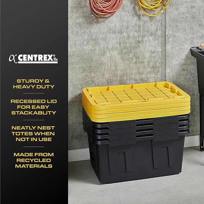 CX Black & Yellow 27-Gallon Heavy Duty Storage Bins - Image 4