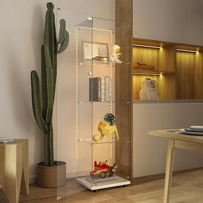 Yoluckea 4 Tiers Glass Display Cabinet - Image 7