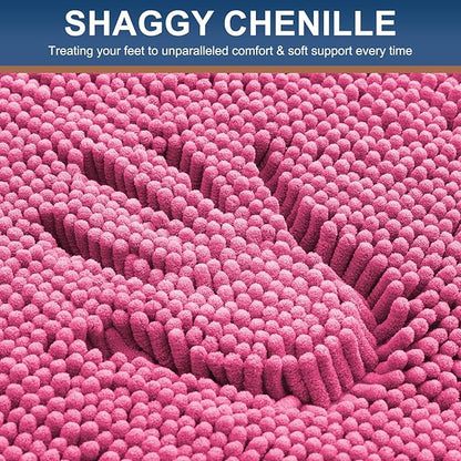 Smiry Luxury Chenille Bathroom Rugs 24x16, Extra Soft and Absorbent Shaggy Bath - Image 3