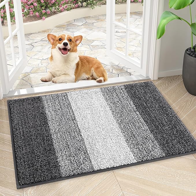 Smiry Dog Door Mat for Muddy Paws, Absorbs Moisture and Dirt, Low-Profile by Smiry
