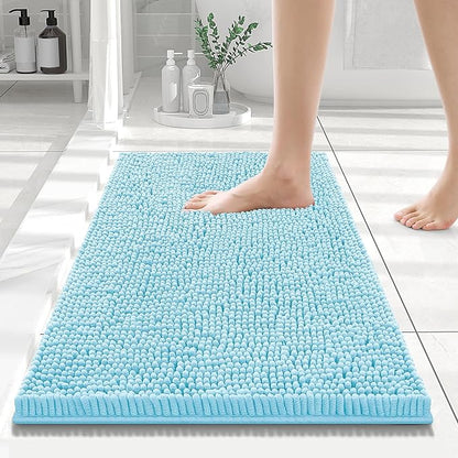 Smiry Luxury Chenille Bathroom Rugs 24x16, Extra Soft and Absorbent Shaggy Bath by Smiry