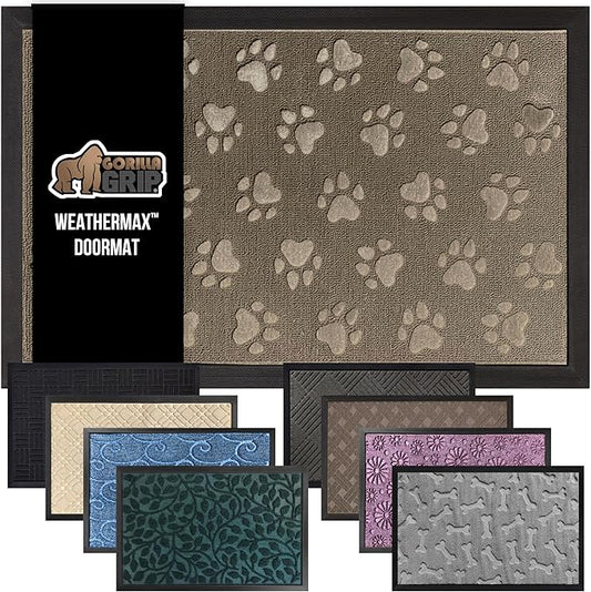 GORILLA GRIP 100% Waterproof All-Season WeatherMax Doormat, US Designed Natural by GorillaGrip