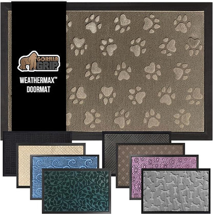 GORILLA GRIP 100% Waterproof All-Season WeatherMax Doormat 35x23, US Designed by GorillaGrip