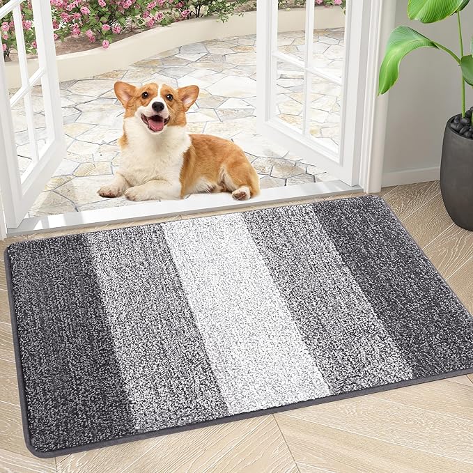 Smiry Dog Door Mat for Muddy Paws, Absorbs Moisture and Dirt, Low-Profile by Smiry