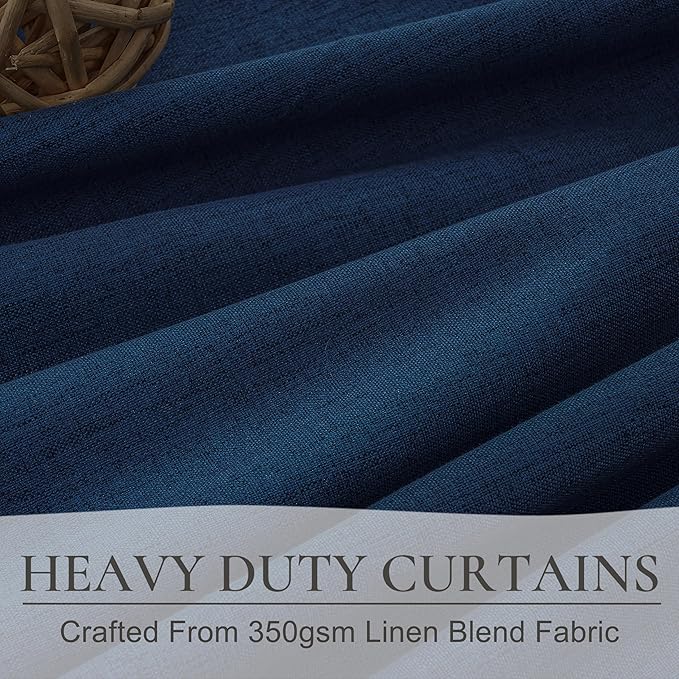 Navy Blue Blackout Curtains 92 Inch Length - Image 5