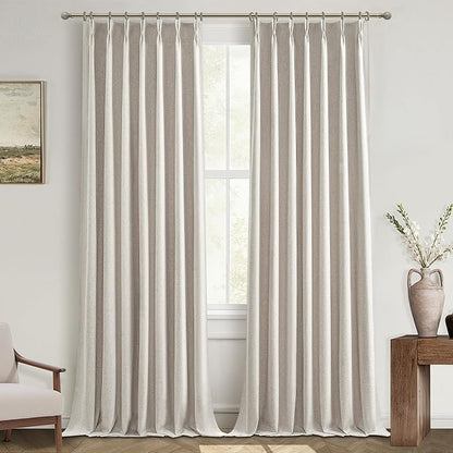 Extra Long Blackout Pinch Pleated Luxury Curtains 144 Inch Long by QJMYDECO
