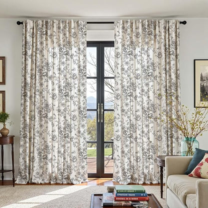 jinchan Linen Floral Curtains Extra Wide - Image 5