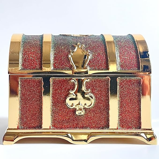 Retro Jewelry Box Arched Vintage Rectangular Metal Chest Necklace Ring Earrings - Image 4