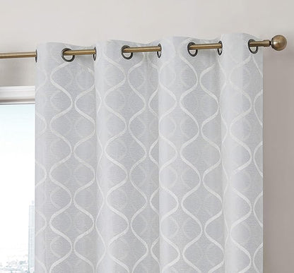 HLC.ME Versailles Lattice Flocked 100% Complete Blackout Thermal Insulated by HomeLinenCollections