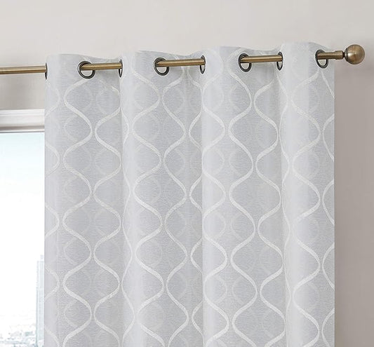 HLC.ME Versailles Lattice Flocked 100% Complete Blackout Thermal Insulated by HomeLinenCollections