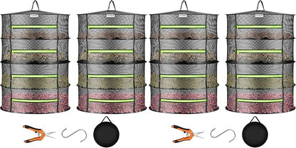 VIVOSUN 4-Pack 4-Layer Mesh Drying Rack Hanging Design by VIVOSUN