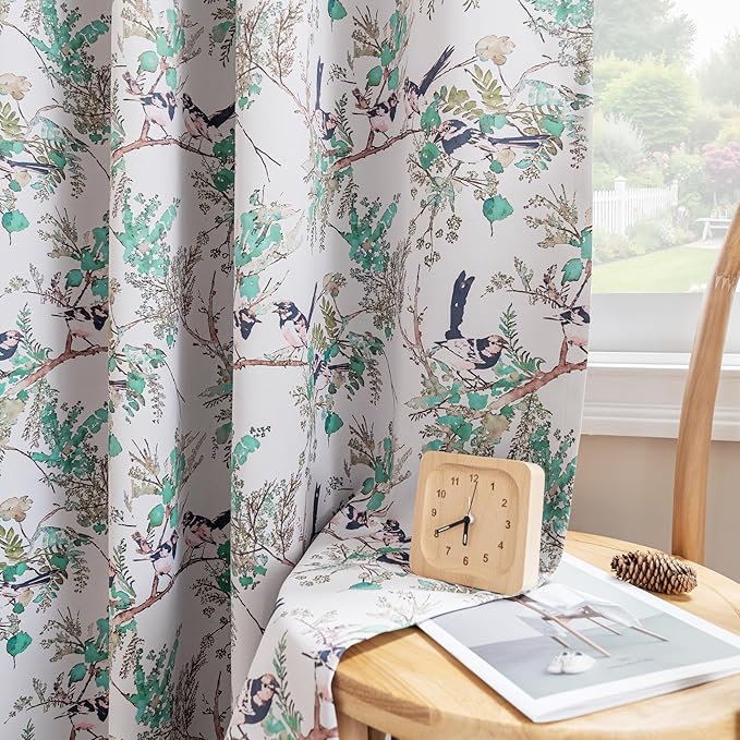 H.VERSAILTEX Floral 100% Blackout Curtains 96 inch Length 2 Panels Printed - Image 8