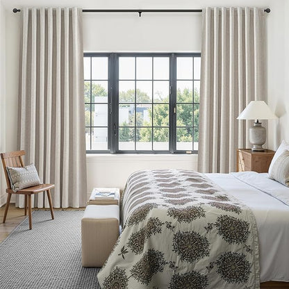100% Blackout Curtains 45 Inches Long 2 Panels Set, Short Linen Heat Blocking - Image 8