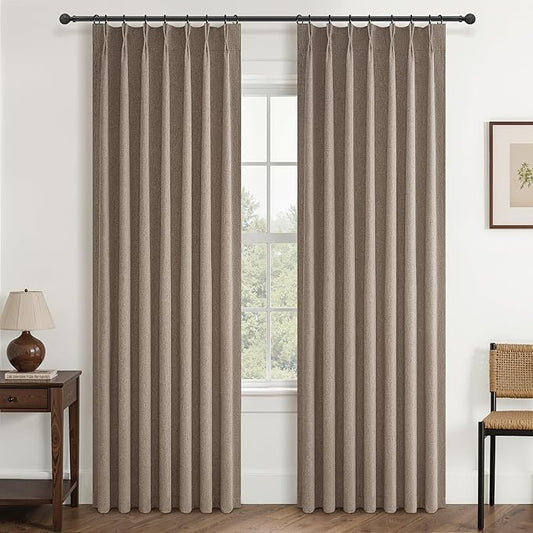 90 Inch Blackout Curtains for Living Room Thermal Noise Reduction Sliding Door by QJMYDECO