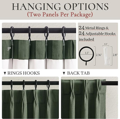 Pinch Pleated Blackout Curtains 70 Inches Extra Wide - Image 3