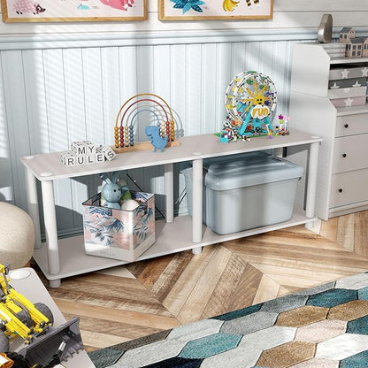Homes: Inside + Out Apexa Modern 2-Tier Extra Wide Shelving Units, Collectibles - Image 13
