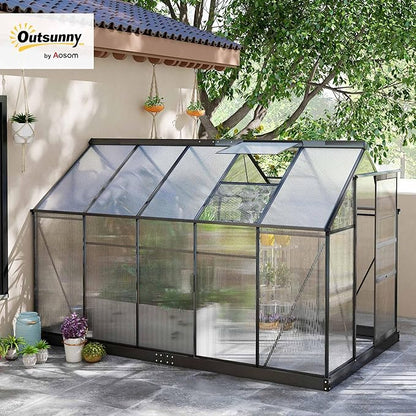 Outsunny 6' x 10' Greenhouse for Outdoors, Polycarbonate Greenhouse - Image 2