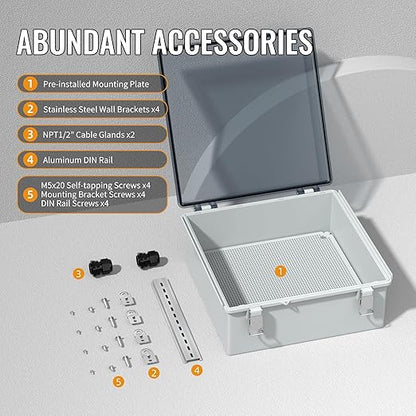 Joinfworld Outdoor Waterproof Electrical Box 13x13x5 Nema Box Weatherproof - Image 5