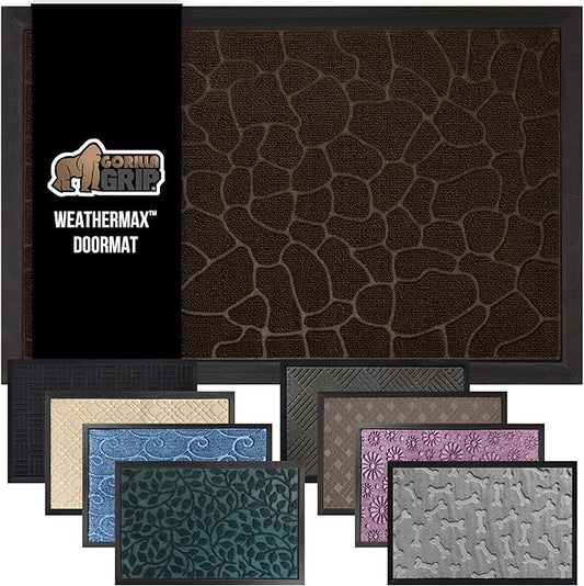 GORILLA GRIP 100% Waterproof All-Season WeatherMax Doormat, US Designed Natural by GorillaGrip