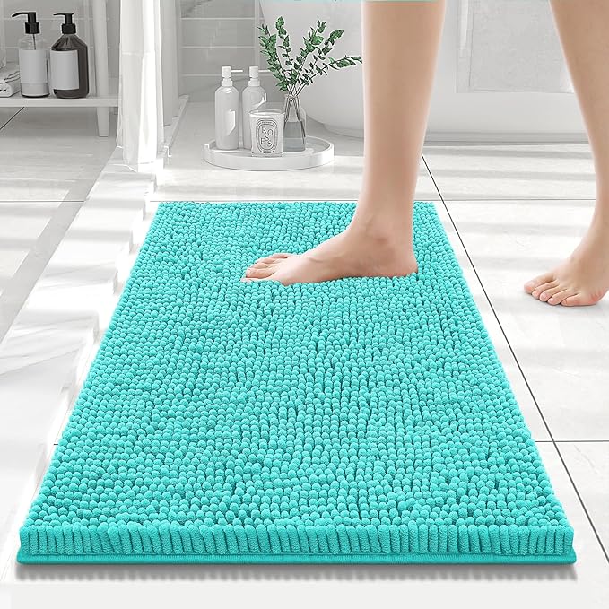 Smiry Luxury Chenille Bathroom Rugs 24x16, Extra Soft and Absorbent Shaggy Bath by Smiry