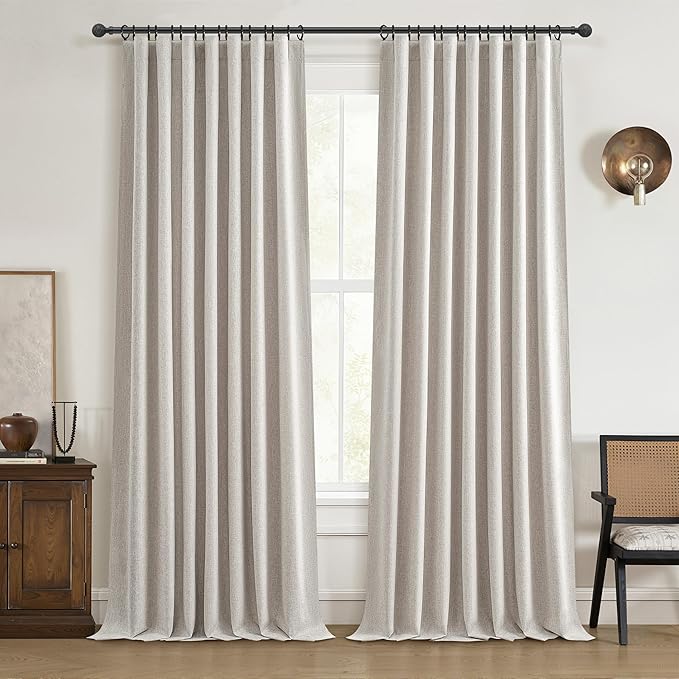 107 Inch Long Insulated Backout Curtains, 9ft Floor Length Elegant Curtain by QJMYDECO