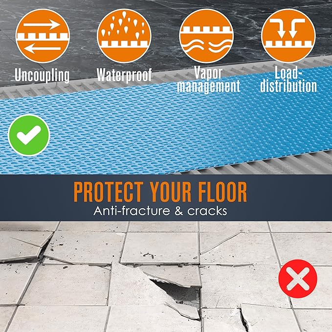 Houseables Uncoupling Membrane, Tile Underlayment, Tile Membrane, Flooring - Image 6