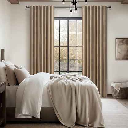 100% Blackout Curtains 84 Inch Length 2 Panels Set Farmhouse Style - Image 6