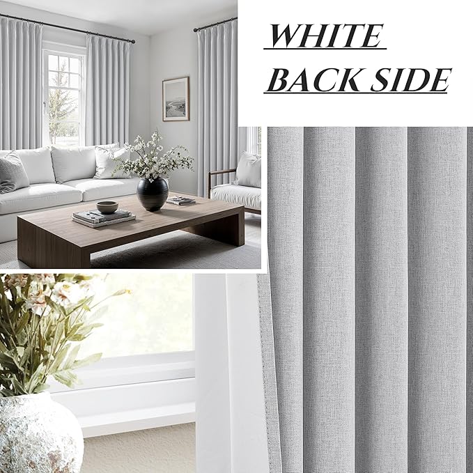 Light Grey Black Out Curtains 90 Inch Long - Image 7