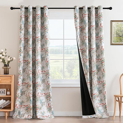 H.VERSAILTEX 100% Blackout Floral Curtains 84 inch Length 2 Panels Vintage by HVERSAILTEX