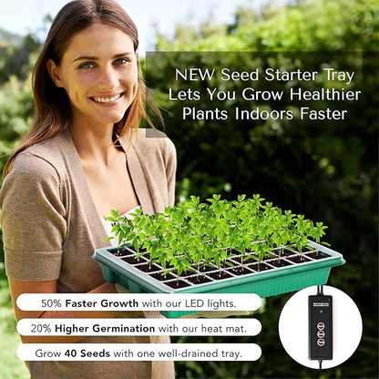 Seed Starter Kit with Grow Lights & Heat Mat – 40-Cell Seed Starter Tray - Image 2