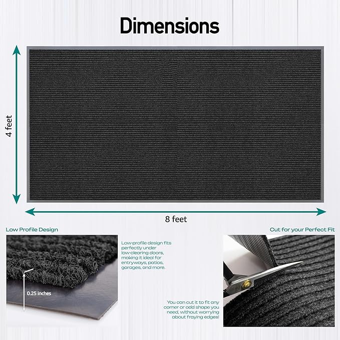 MaxMat® Extra Large 4x8 Rug Commercial Floor Mat, Feet Heavy Duty, Waterproof - Image 2