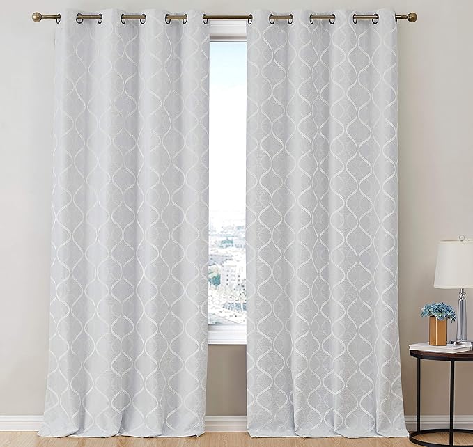 HLC.ME Versailles Lattice Flocked 100% Complete Blackout Thermal Insulated - Image 2