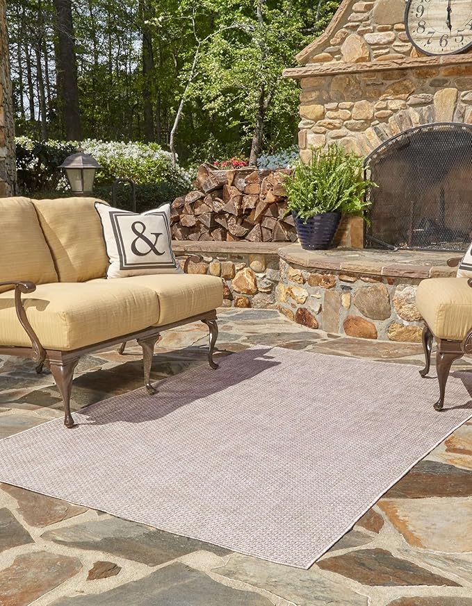 Unique Loom Collection Casual Transitional Solid Heathered Indoor/Outdoor - Image 4