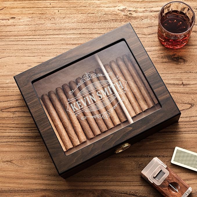 Woodronic Monogrammed Cigar Humidor, Custom Cigar Case - Image 6