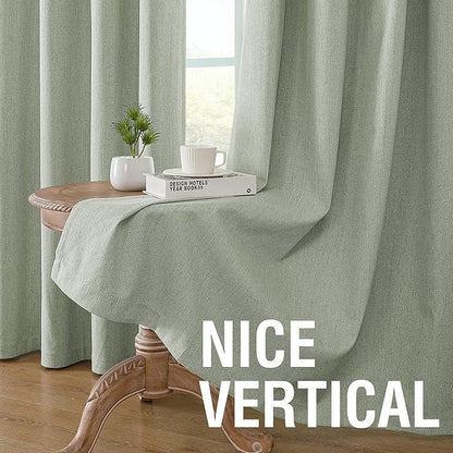 H.VERSAILTEX Chenille Linen Curtains 108 inches Long 100% Black Out Curtains - Image 6