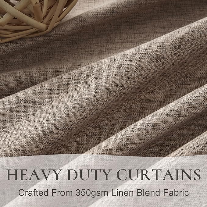 Dark Flax Linen Pinch Pleated Dining Room Extra Length Curtains 100 Inches Long - Image 3
