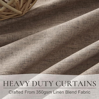 Dark Flax Black Out 90 Inch Long Boho Curtains 2 Panel Set, Farmhouse Curtain - Image 5