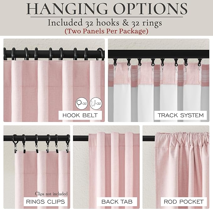 Cute Baby Pink Blackout Curtains 92 Inches Long - Image 3