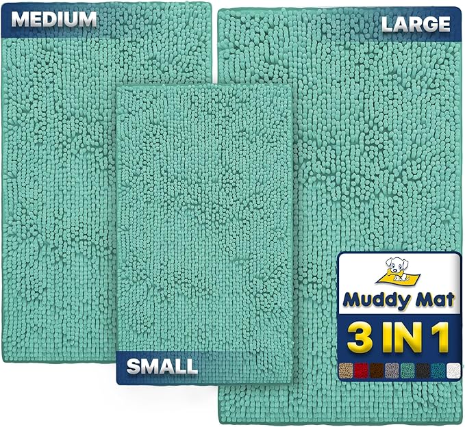 Muddy Mat® Pack of 3 Highly Absorbent Microfiber Dog Door Mat and Pet Rug by MuddyMat%C2%AE