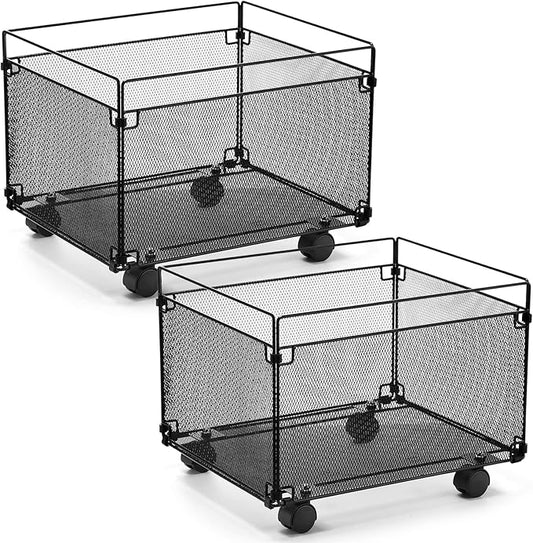 Harloon 2 Pack Mesh Rolling File Carts by Muasung