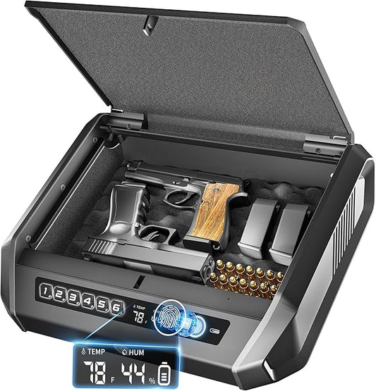 Gun Safe with LCD Display, ≤0.1s Quick Access Handgun Safe by TOPMEDATopMedalSafe