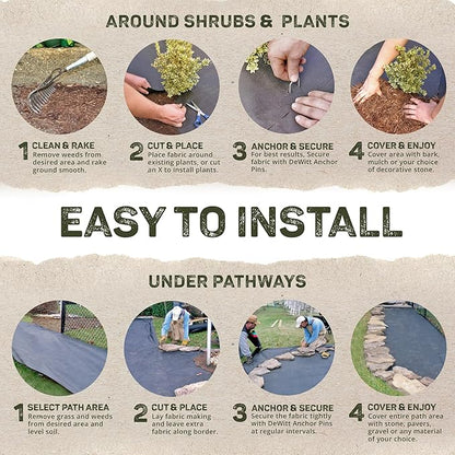 DeWitt 6-Pack Sunbelt Weed Barrier Fabric 3.2 oz, 6 x 300 Feet – Heavy-Duty - Image 5